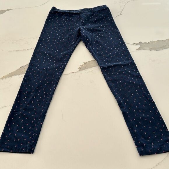 Gymboree Girls leggings. Navy with pink flowers design. Size Medium 7-8. - Picture 1 of 5